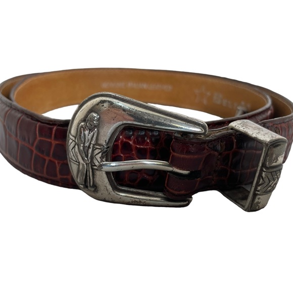 Vintage 1999 Men’s Belt Master Genuine Italian Leather Belt Golfer Buckle SZ 38 - Picture 4 of 10